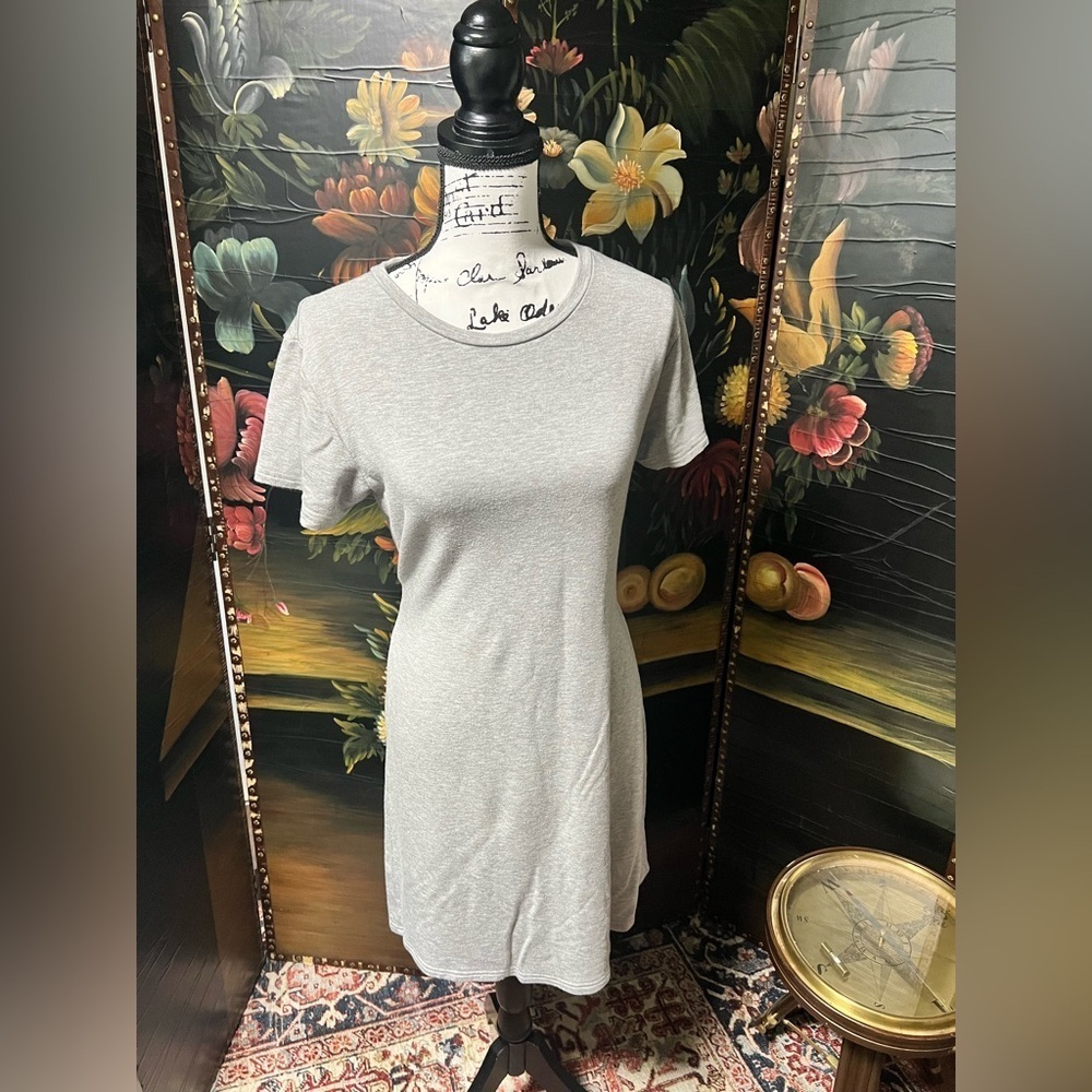 BB Dakota Gray Fitted Mini T-Shirt Dress (D4)